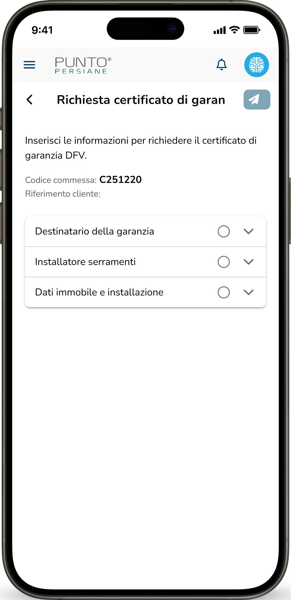 richiesta certificato mobile
